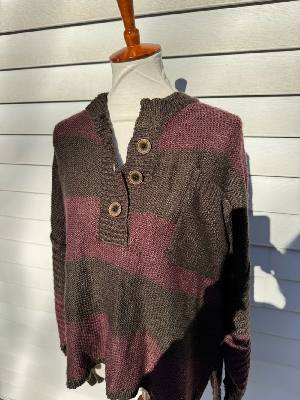 Kye Mi USA brand brown stripe cozy sweater